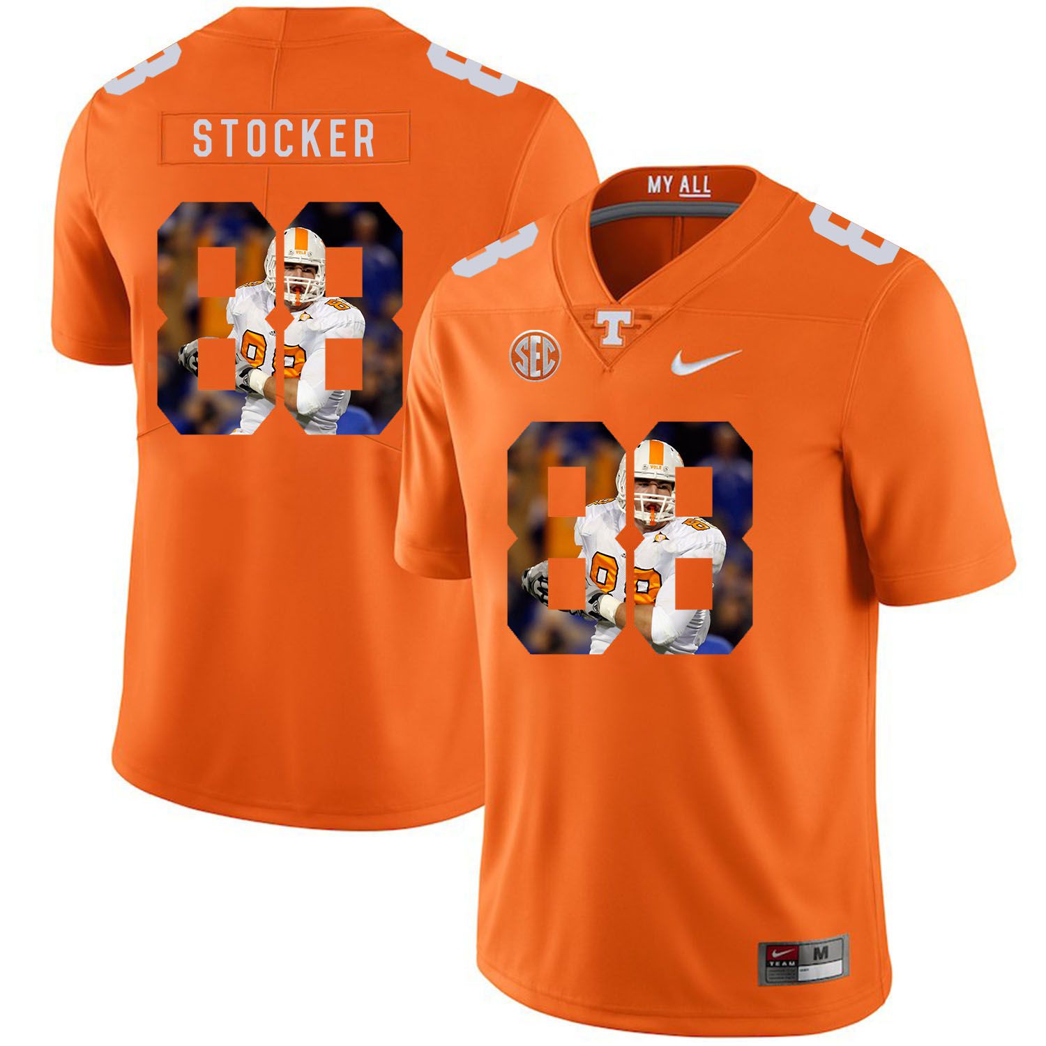 Men Tennessee Volunteers 88 Stocker Orange Fashion Edition Customized NCAA Jerseys